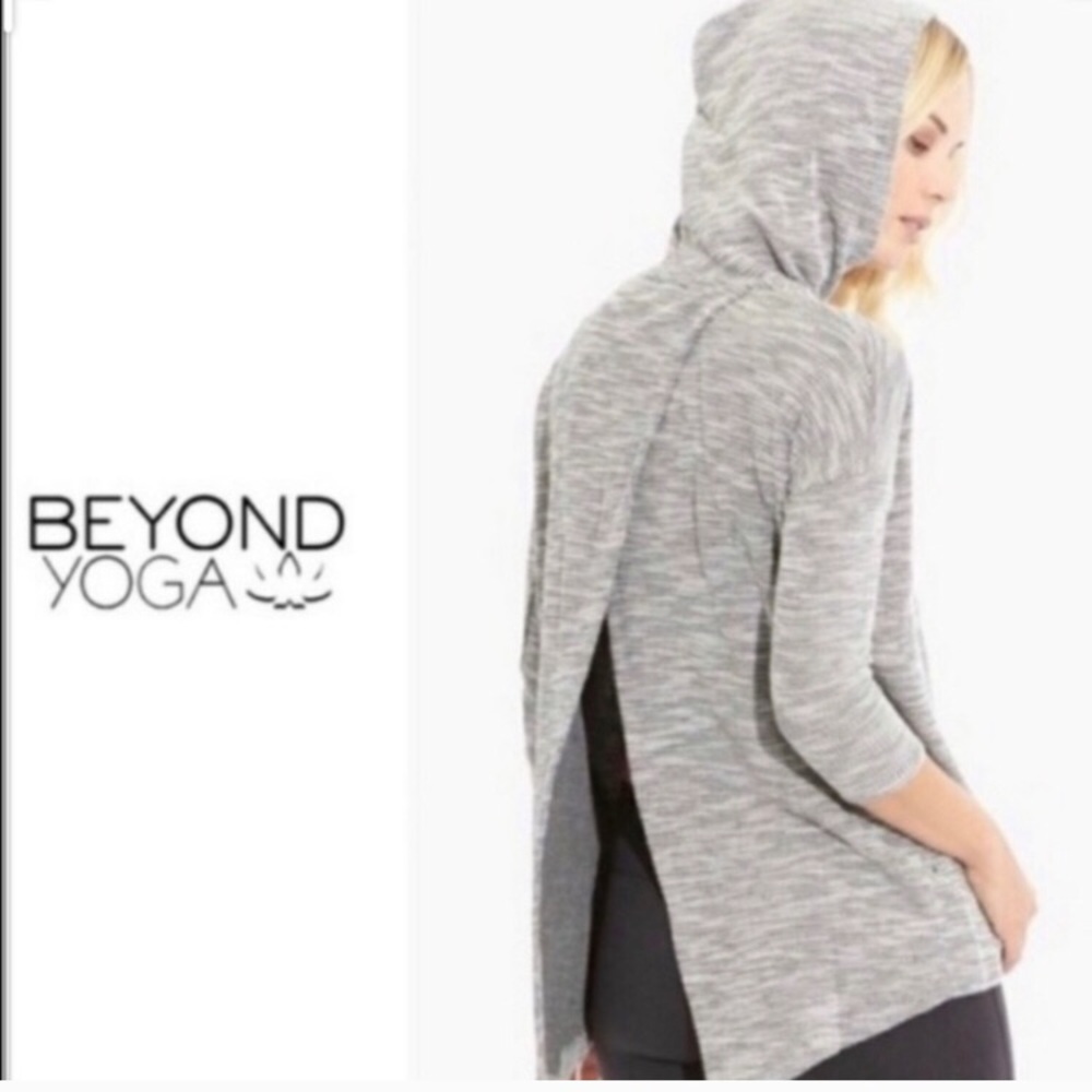 NWT BEYOND YOGA Gray Open-Back Sweatshirt Hoodies